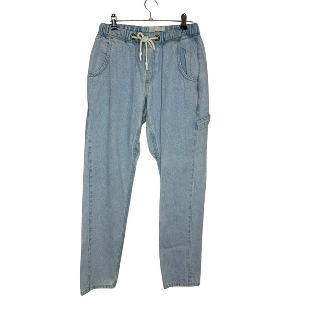 One Teaspoon Workwear Shabbies Drawstring Boyfriend Jeans Light Wash Denim XS - Picture 4 of 11